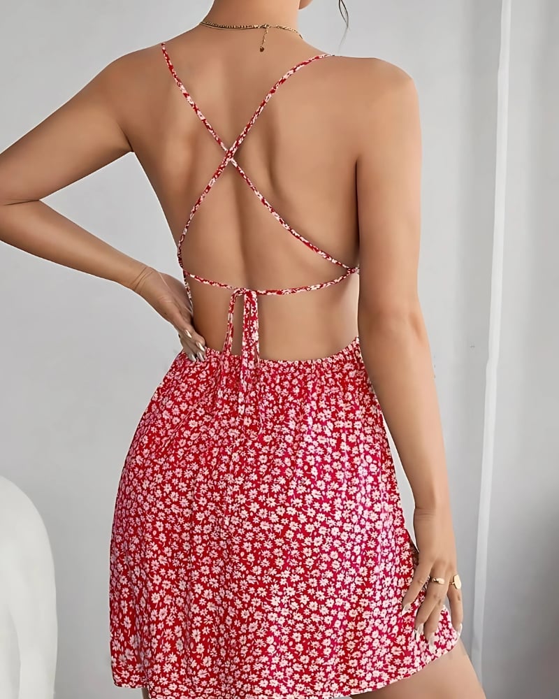 Robe courte à bretelles dos nu — vue 9