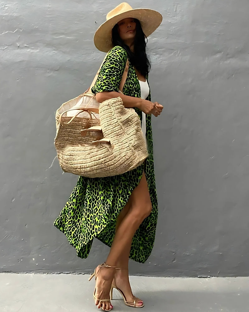 Robe de plage kimono style boho — vue 3