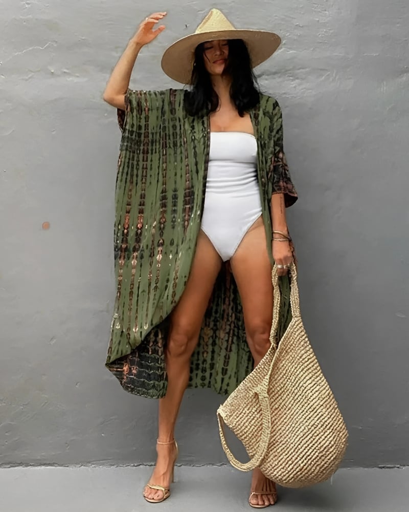 Robe kimono à manches mi-longues style boho — vue 6