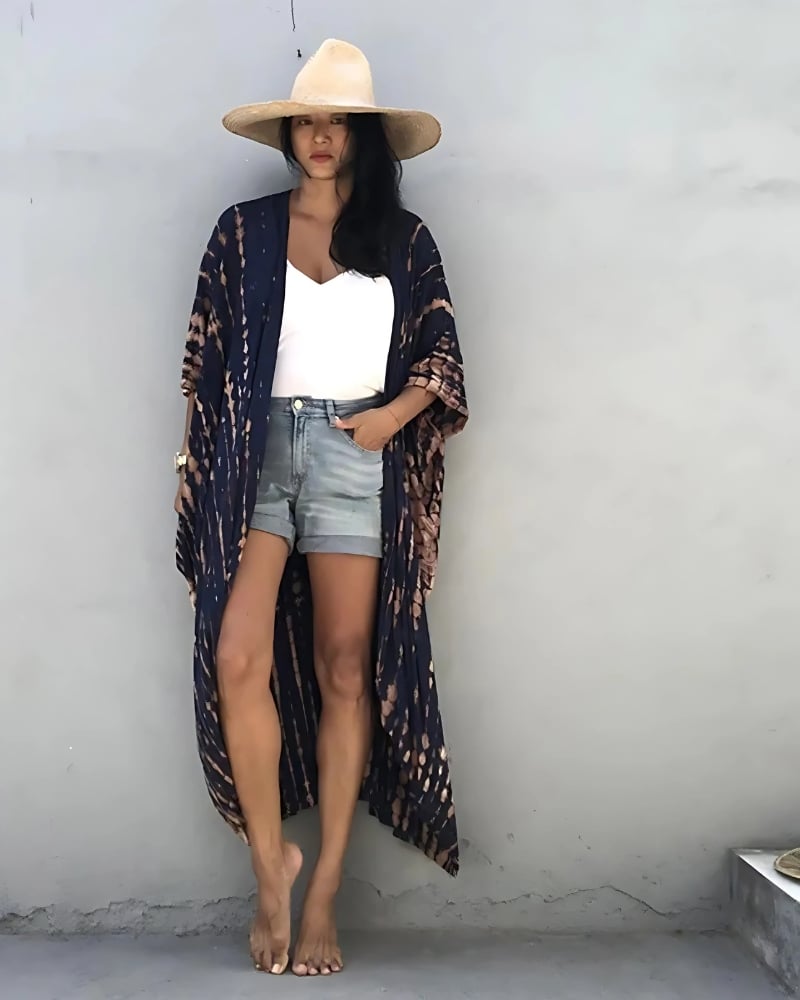 Robe kimono à manches mi-longues style boho — vue 12