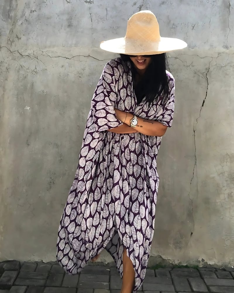 Robe kimono à manches mi-longues style boho — vue 16