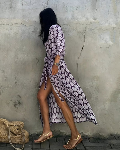 Robe kimono à manches mi-longues style boho — vue 17