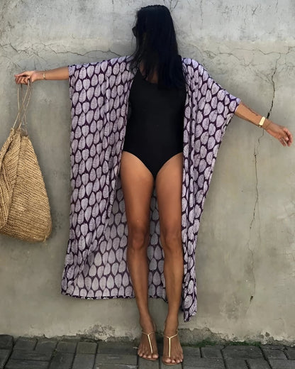 Robe kimono à manches mi-longues style boho — vue 18