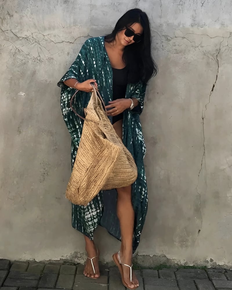 Robe kimono à manches mi-longues style boho — vue 20