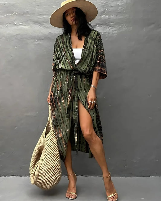 Robe kimono à manches mi-longues style boho — BOHERIS