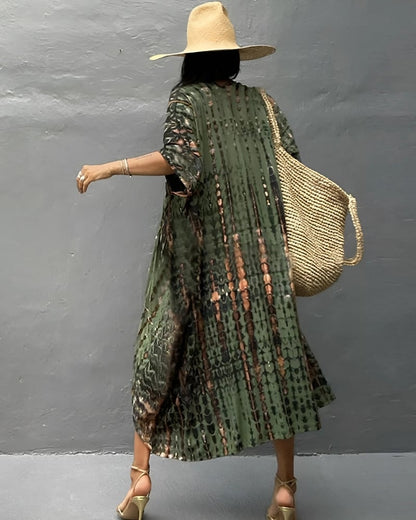 Robe kimono à manches mi-longues style boho — vue 7