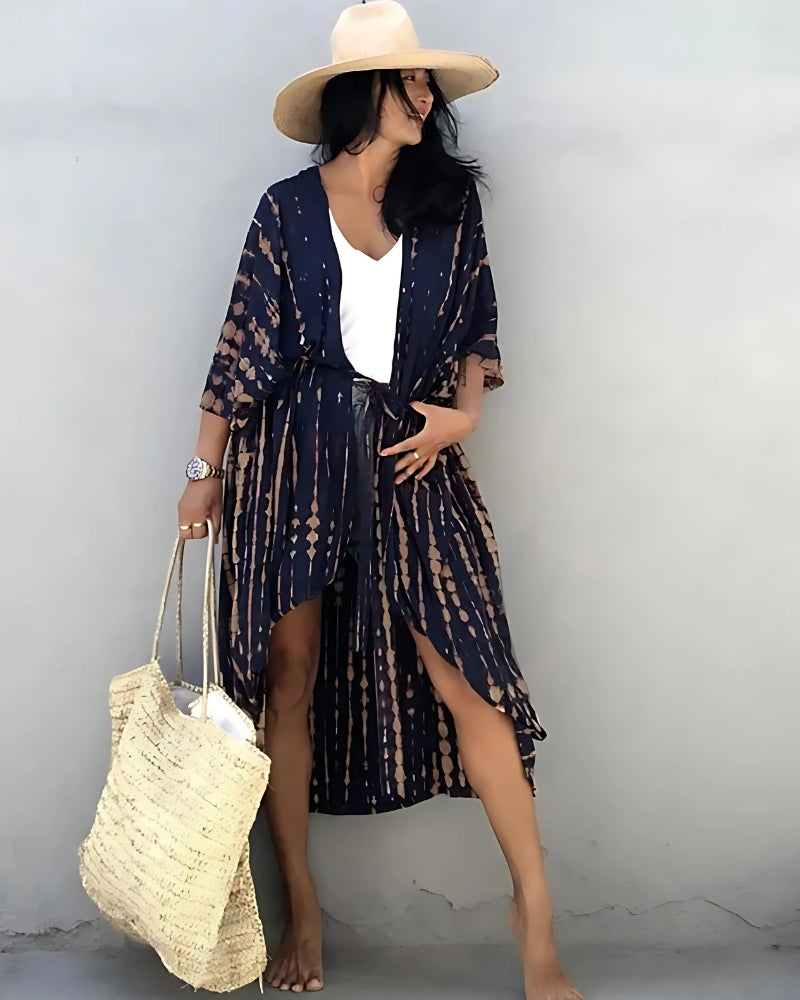 Robe kimono à manches mi-longues style boho — vue 9