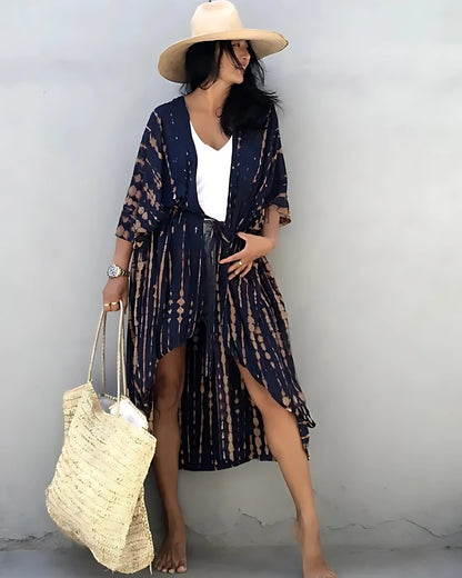 Robe kimono à manches mi-longues style boho — vue 9