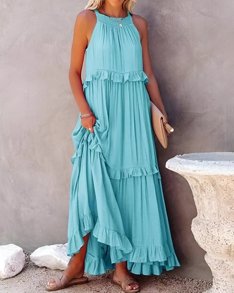 Robe longue à volants sans manches — vue 4