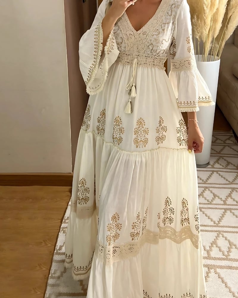 Robe longue en dentelle style boho — vue 2