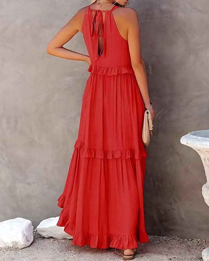 Robe longue sans manches à volants — vue 5