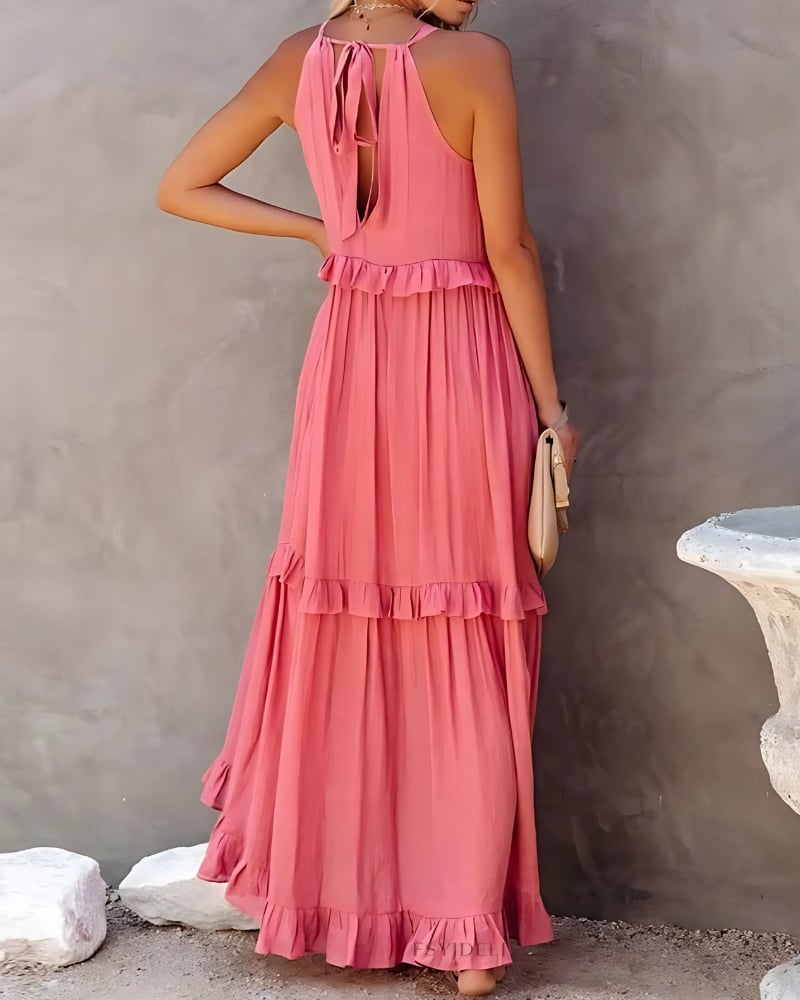 Robe longue sans manches à volants — vue 6
