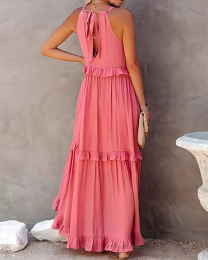 Robe longue sans manches à volants — vue 6