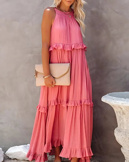 Robe longue sans manches à volants — vue 8