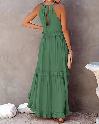 Robe longue sans manches à volants — vue 2