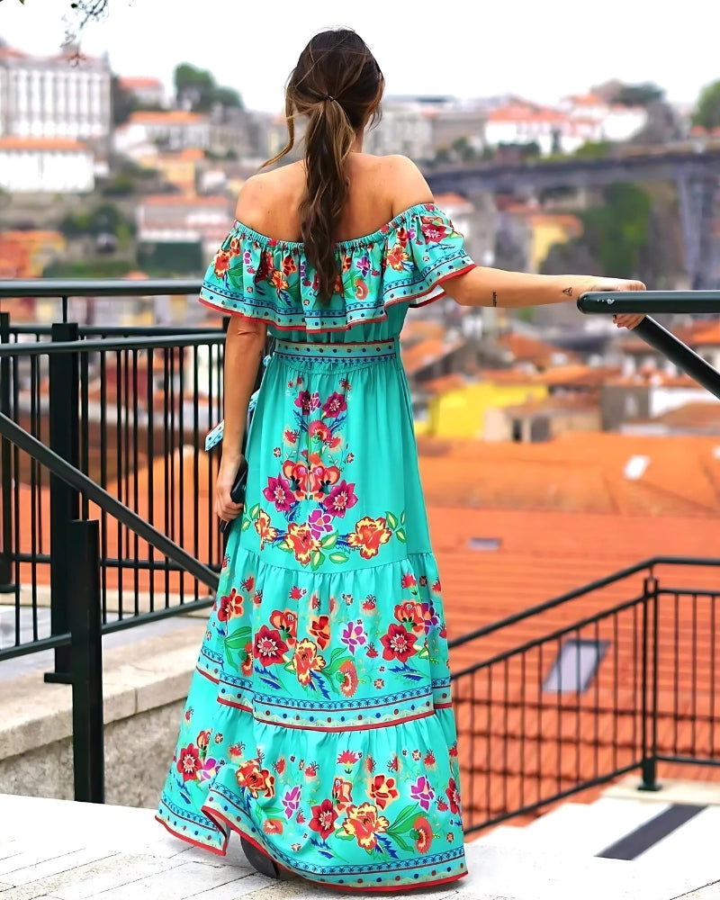 Robe longue imprimé à volants — vue 5