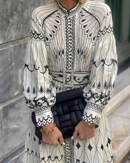 Robe longue rétro à col montant — vue 2