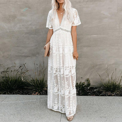 Robe blanche bohémienne — BOHERIS