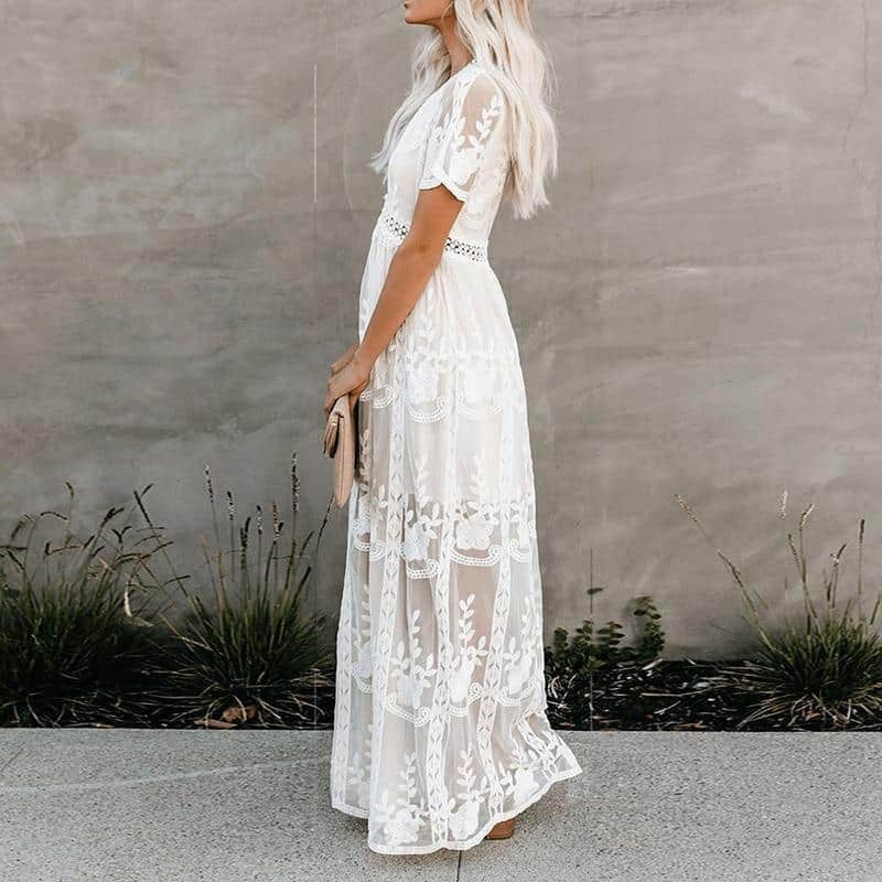 Robe blanche bohémienne — vue 3