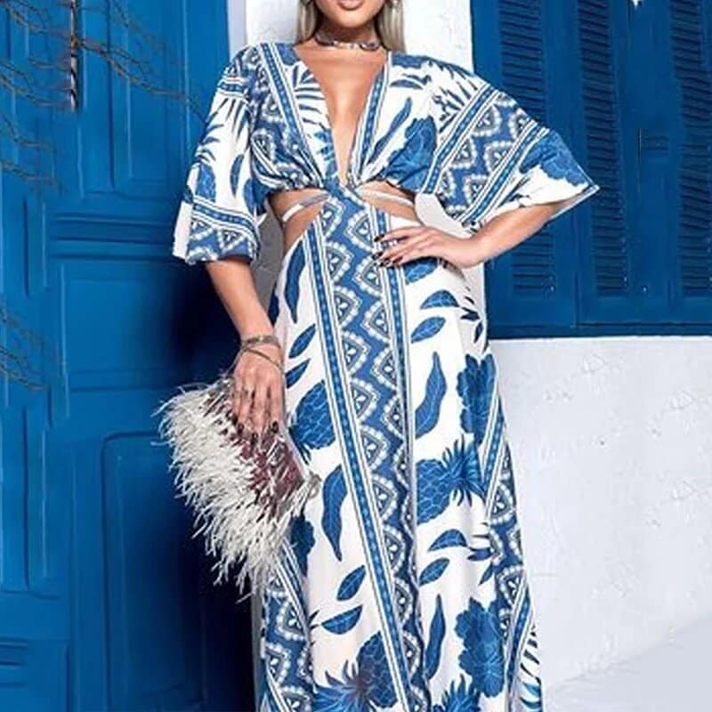 Robe de plage bohème à motif imprimé — vue 2