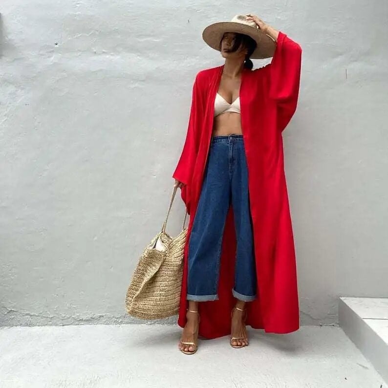 Kimono de plage à ceinture — vue 9