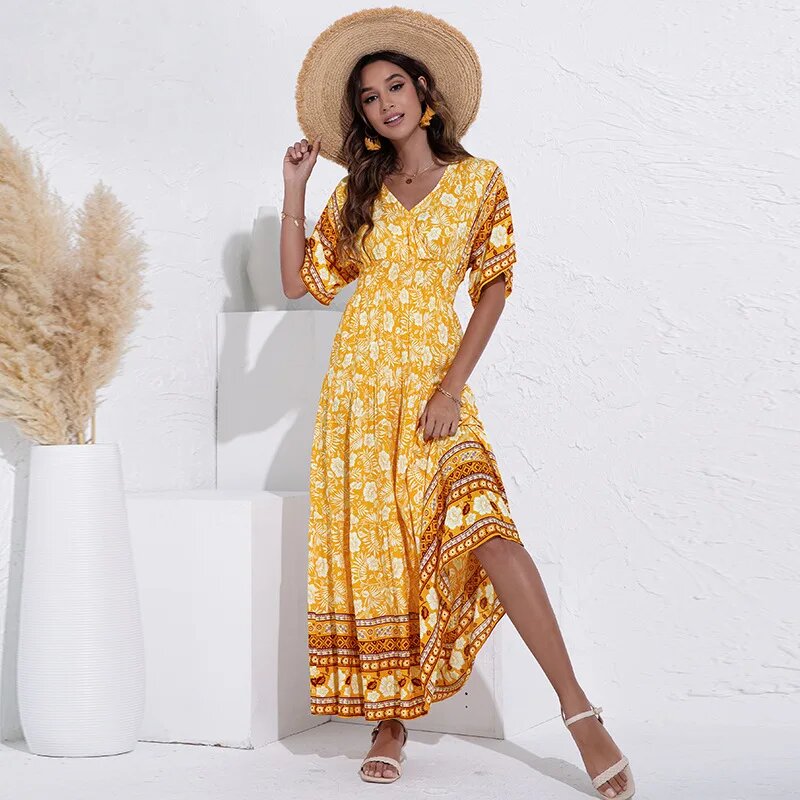 Robe de plage vintage à motif floral — vue 14