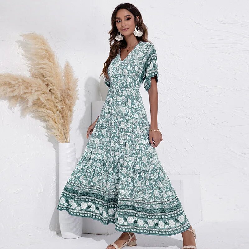 Robe de plage vintage à motif floral — vue 2