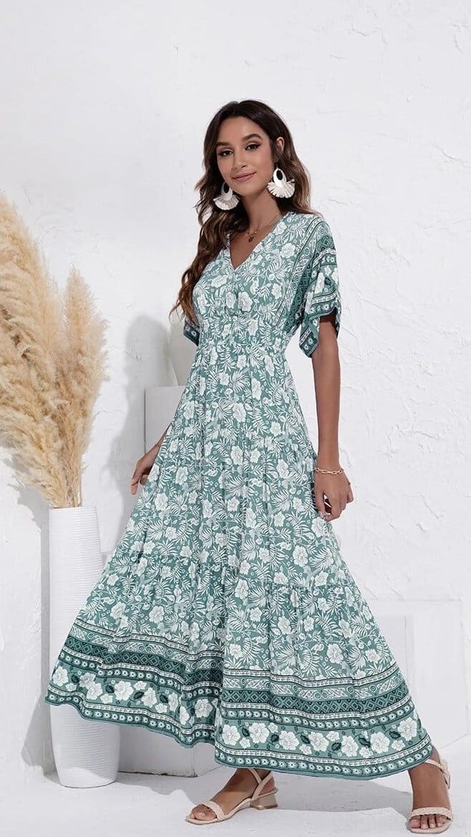 Robe de plage vintage à motif floral — vue 7
