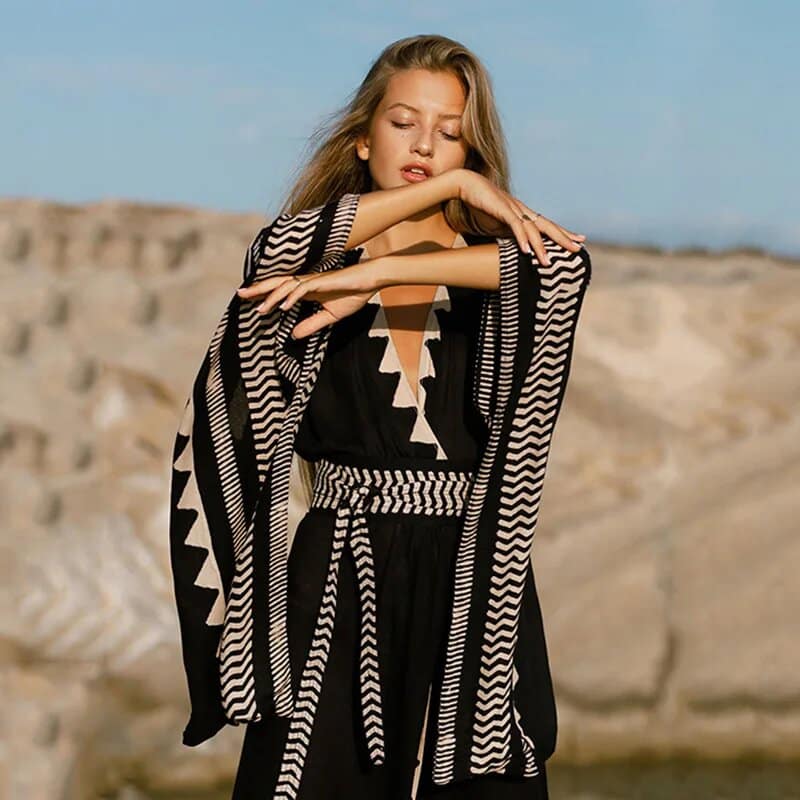Robe de plage à rayures — vue 2
