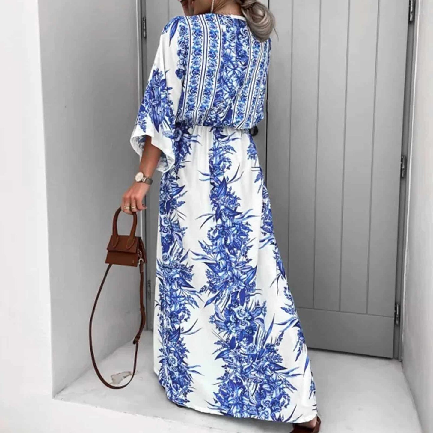 Robe kimono à motif floral — vue 2