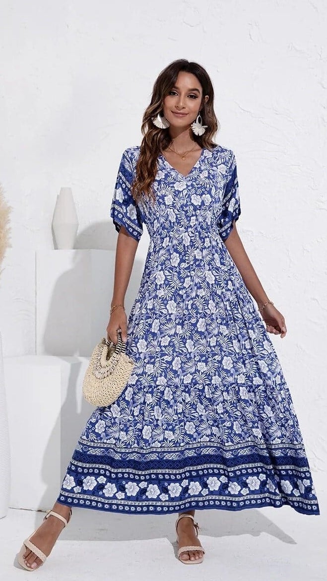 Robe de plage vintage à motif floral — vue 13