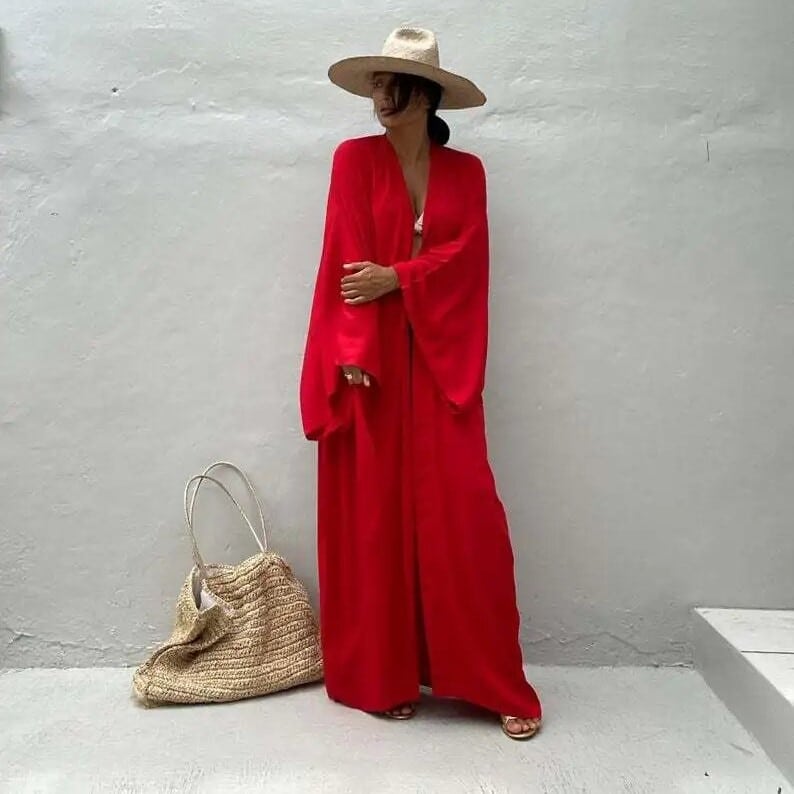 Kimono de plage à ceinture — vue 10