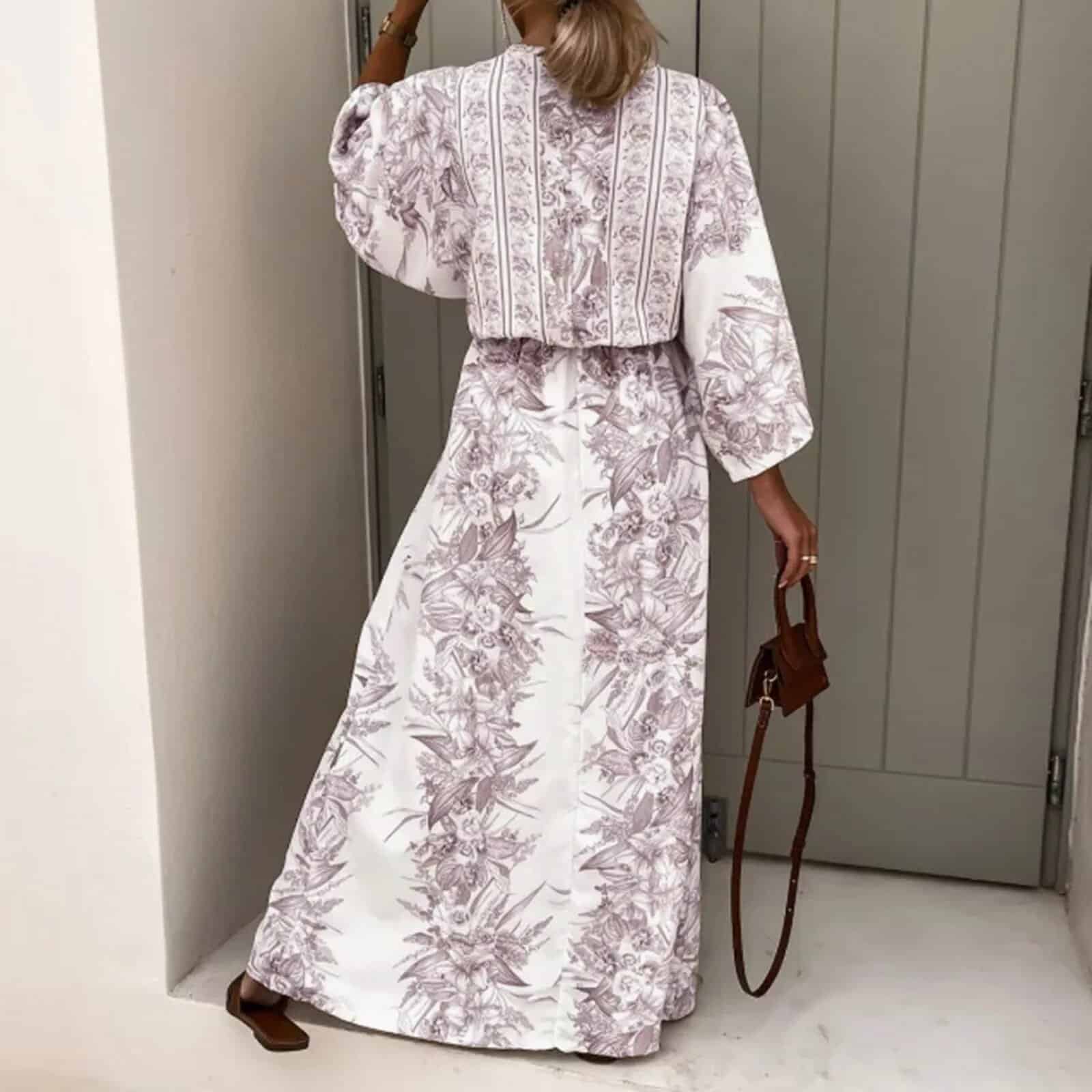 Robe kimono à motif floral — vue 7