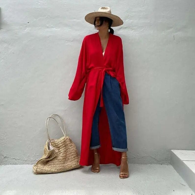 Kimono de plage à ceinture — vue 11