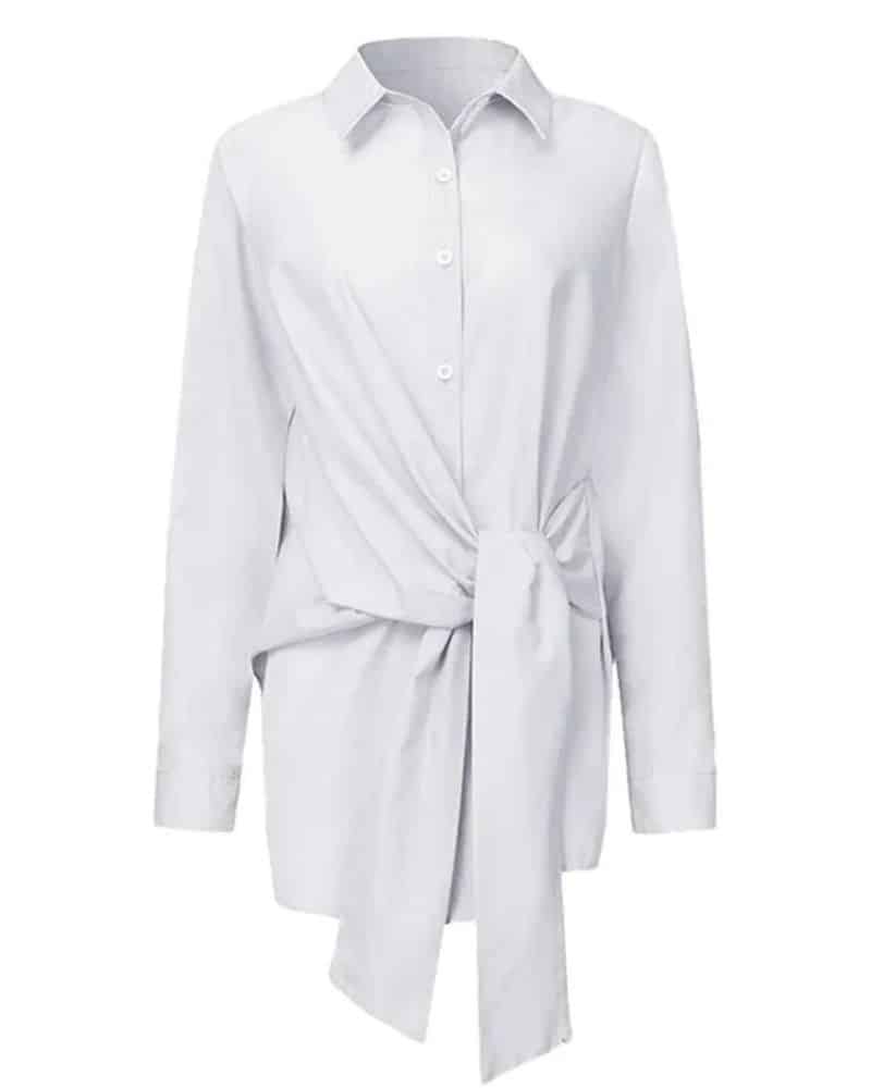 Blouse bohème blanche et ajustable — vue 2