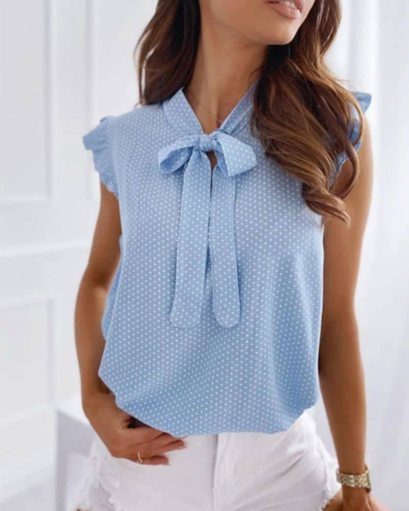 Blouse bohème bleue sophistiquée et confortable — vue 2