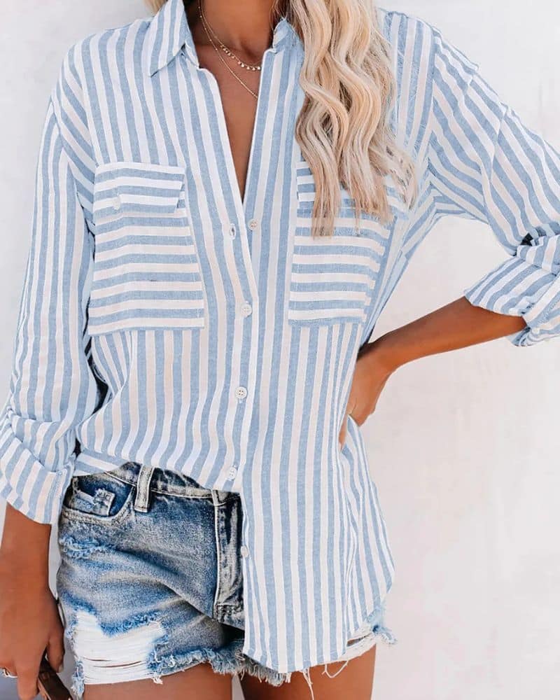 Blouse bohème et à rayures — vue 3