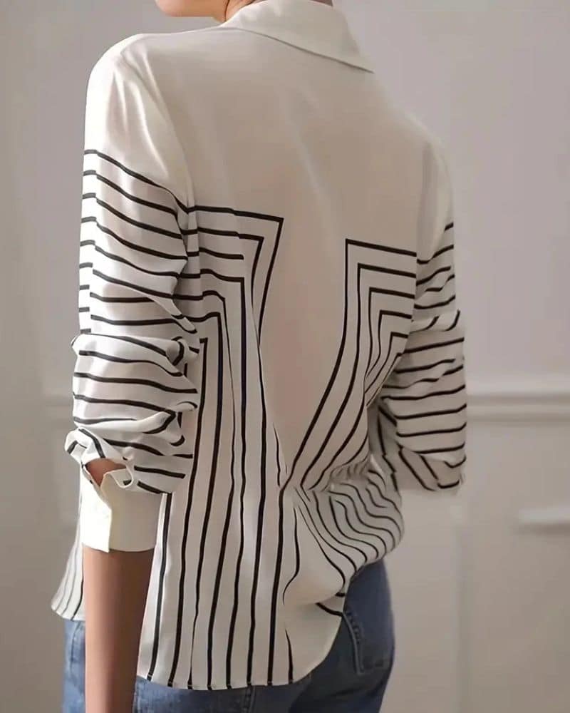 Blouse bohème et à rayures — vue 2