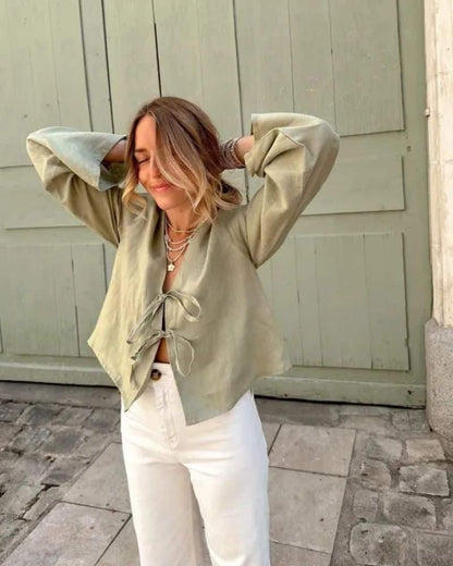 Blouse bohème verte et aérée — BOHERIS