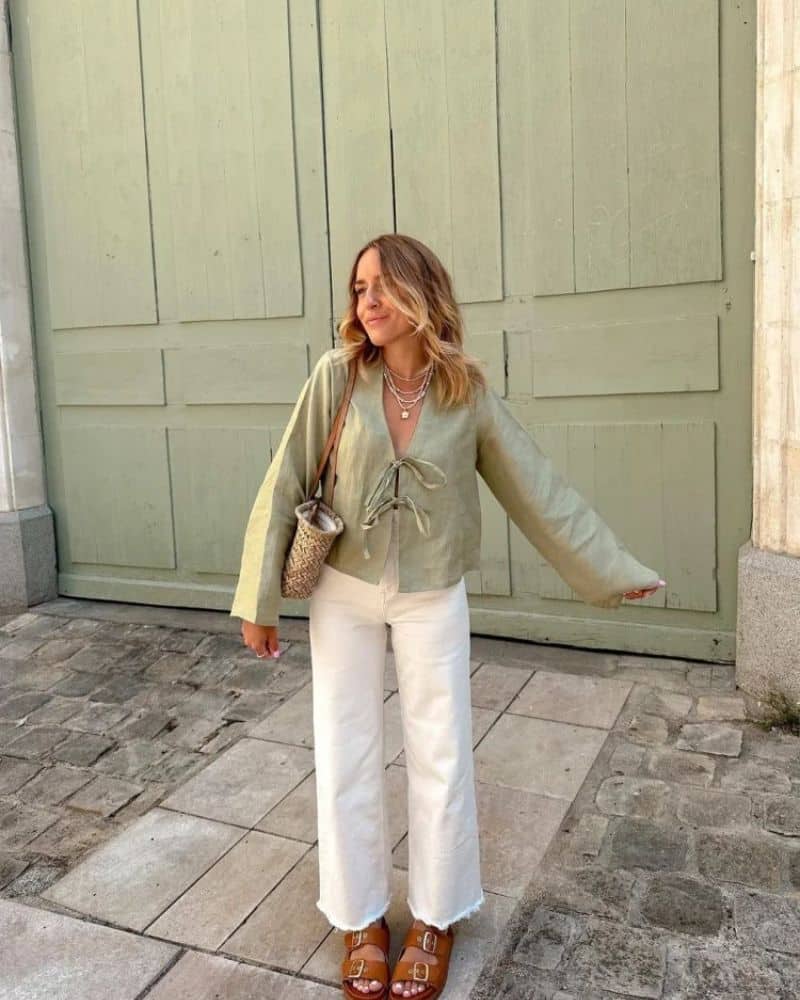 Blouse bohème verte et aérée — vue 2
