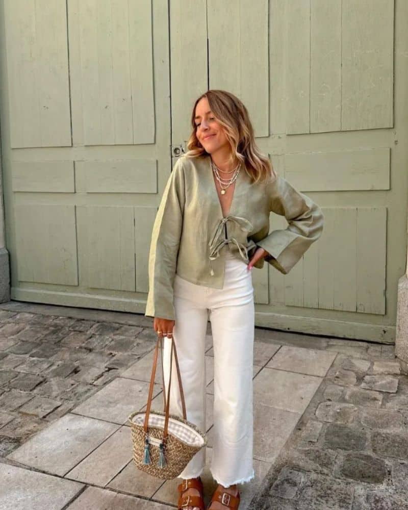 Blouse bohème verte et aérée — vue 4