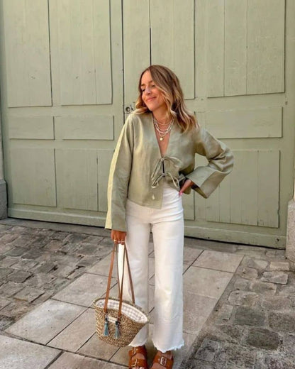 Blouse bohème verte et aérée — vue 4