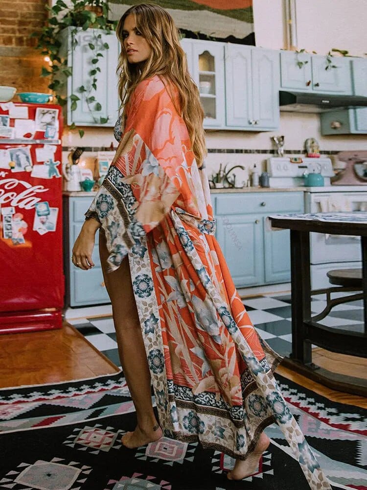 Robe kimono bohème ample — vue 10
