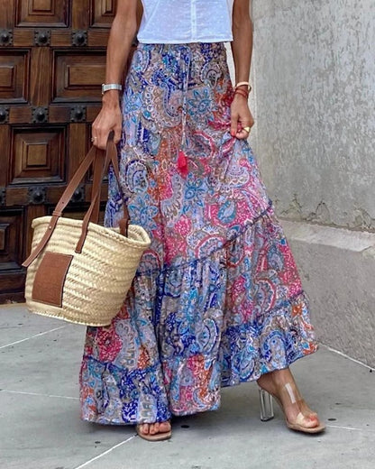 Jupe bohème longue aux motifs luxueux — vue 3