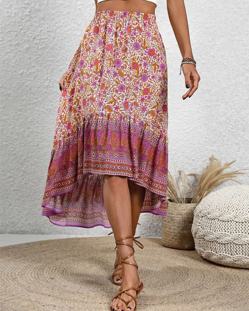 Jupe bohème avec motifs au look vibrant — BOHERIS