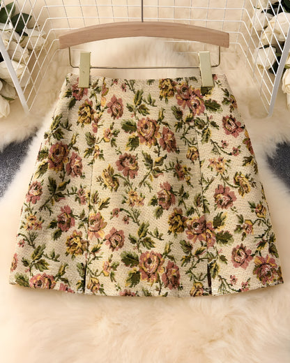 Jupe courte imprimé floral bohème été — BOHERIS