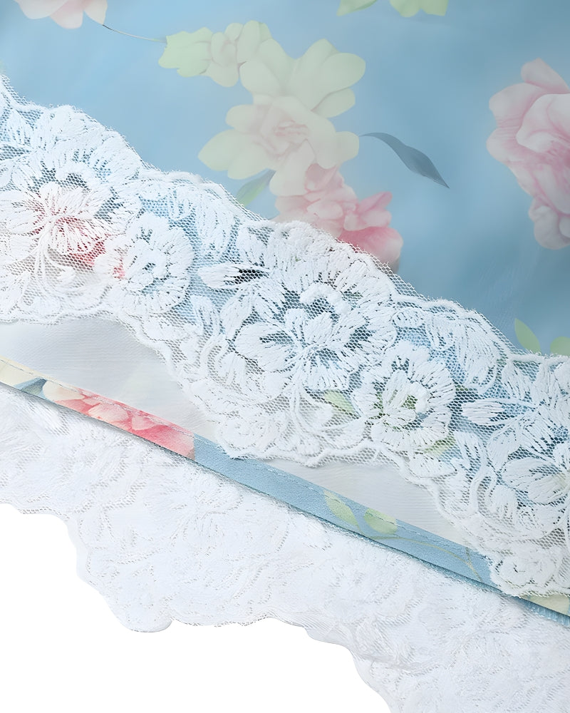 Jupe longue bohème florale fluide — vue 11