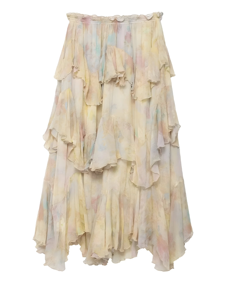 Jupe longue bohème vintage fluide — vue 2