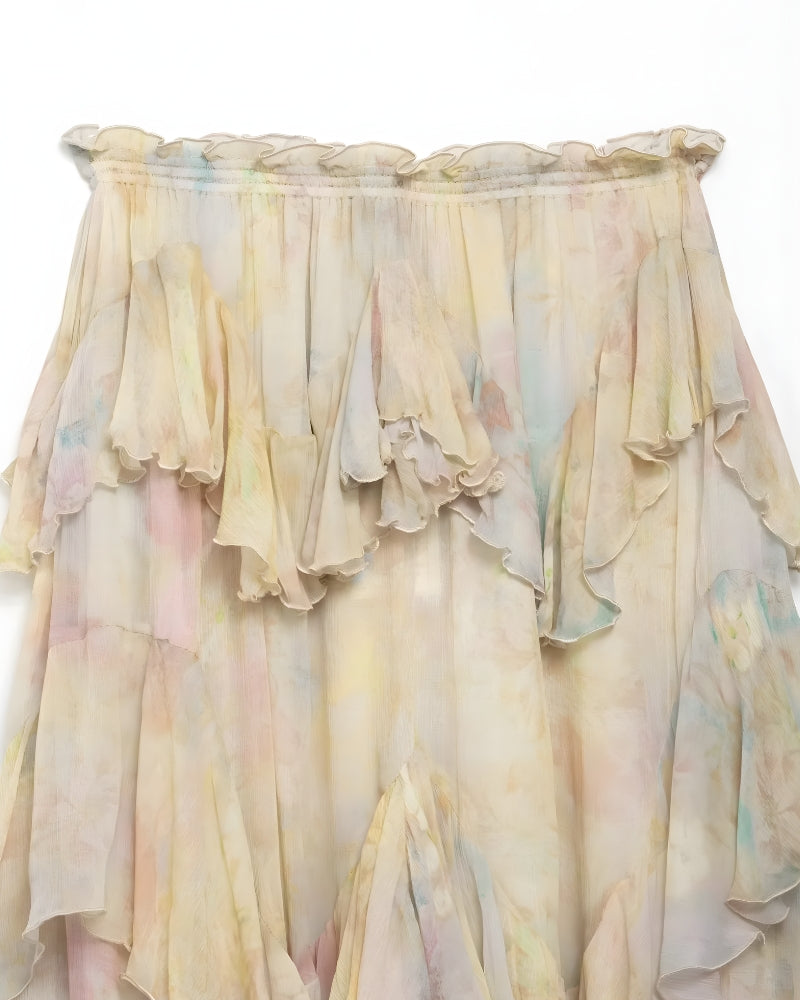 Jupe longue bohème vintage fluide — vue 6