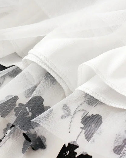 Jupe bohème longue en dentelle fleurie à appliqués — vue 3